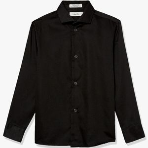 Calvin Klein Boy's Slim fit stretch dress shirt in black size 12 husky